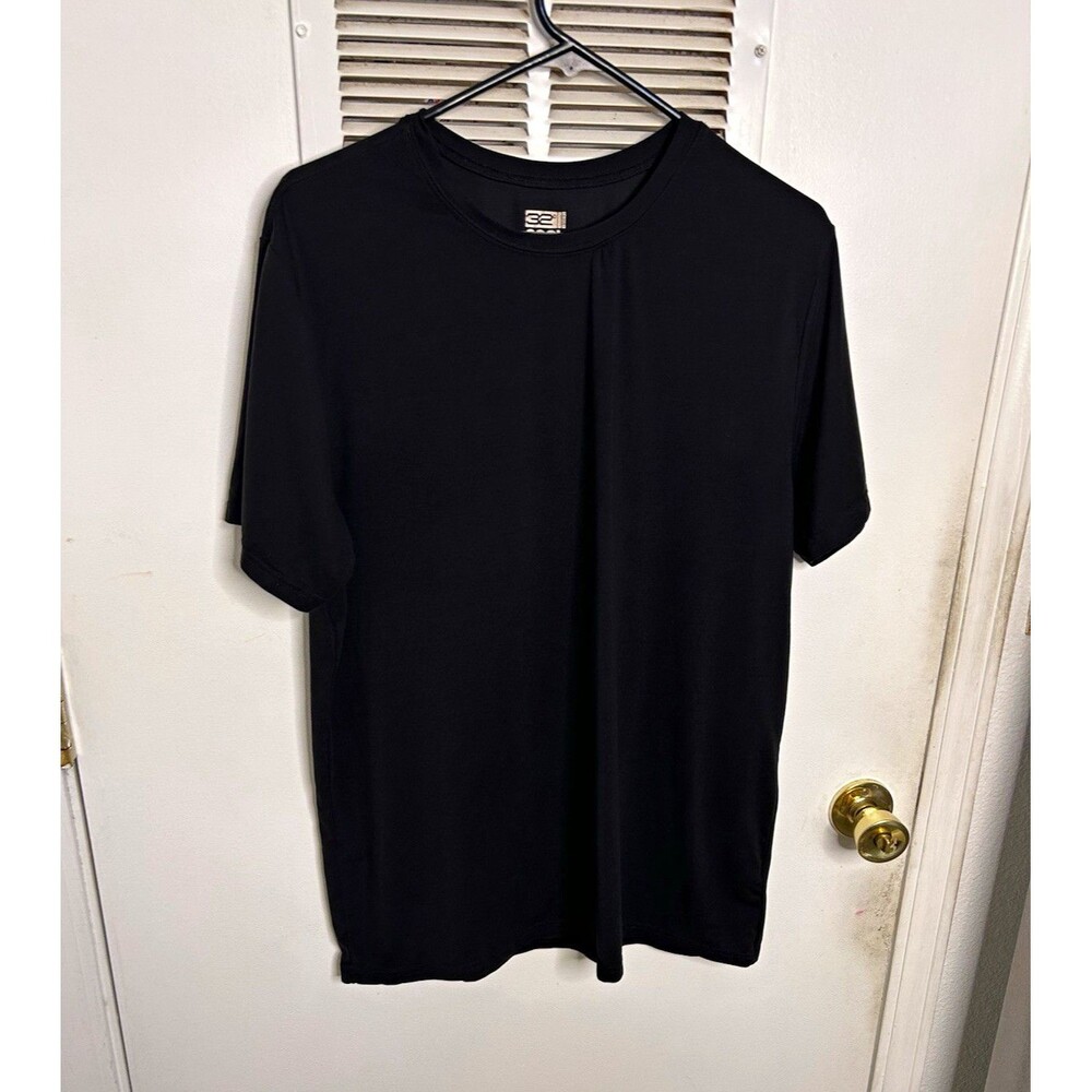 32 Degrees Mens XL Black Short Sleeve Performance T-Shirt Active Athletic Wear